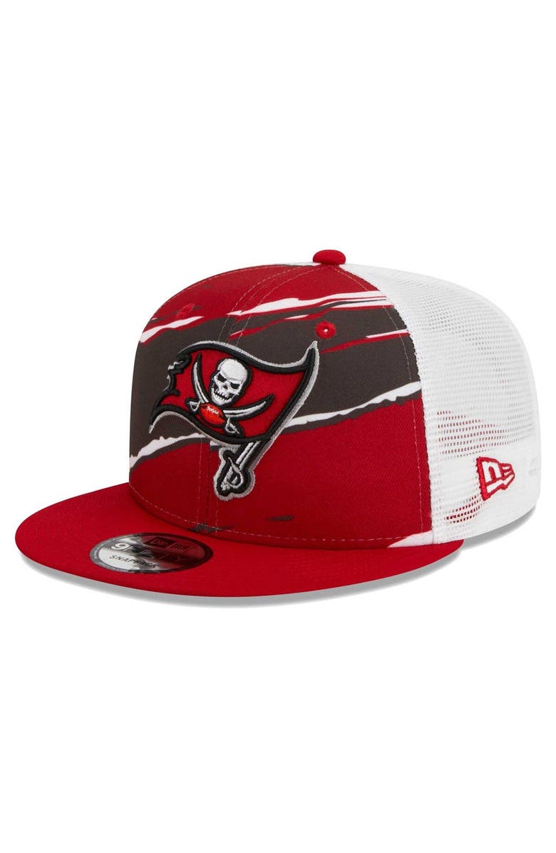 New Era Men's New Era Red Tampa Bay Buccaneers Tear Trucker 9FIFTY Snapback Hat, Main, color,
