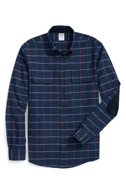 Brooks Brothers Plaid Cotton & Cashmere Flannel Button-up Shirt In Navy