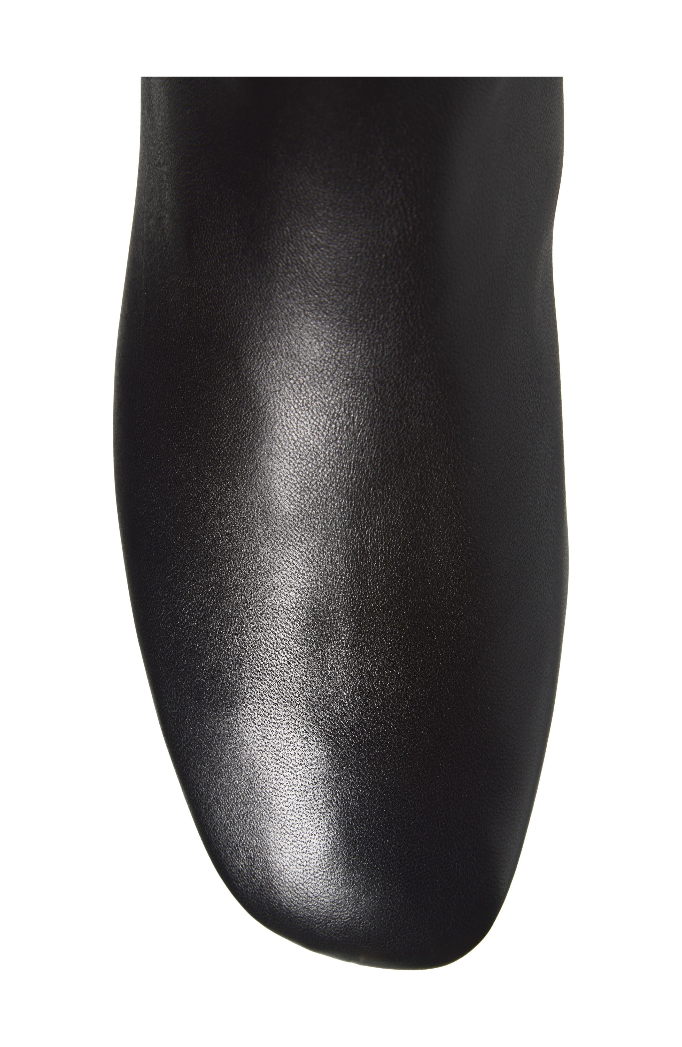Flat Contour Leather Ankle Boot, Alternate, color, BLACK