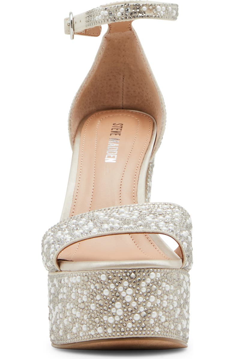 Steve Madden Glam Ankle Strap Platform Sandal, Alternate, color, Ivory