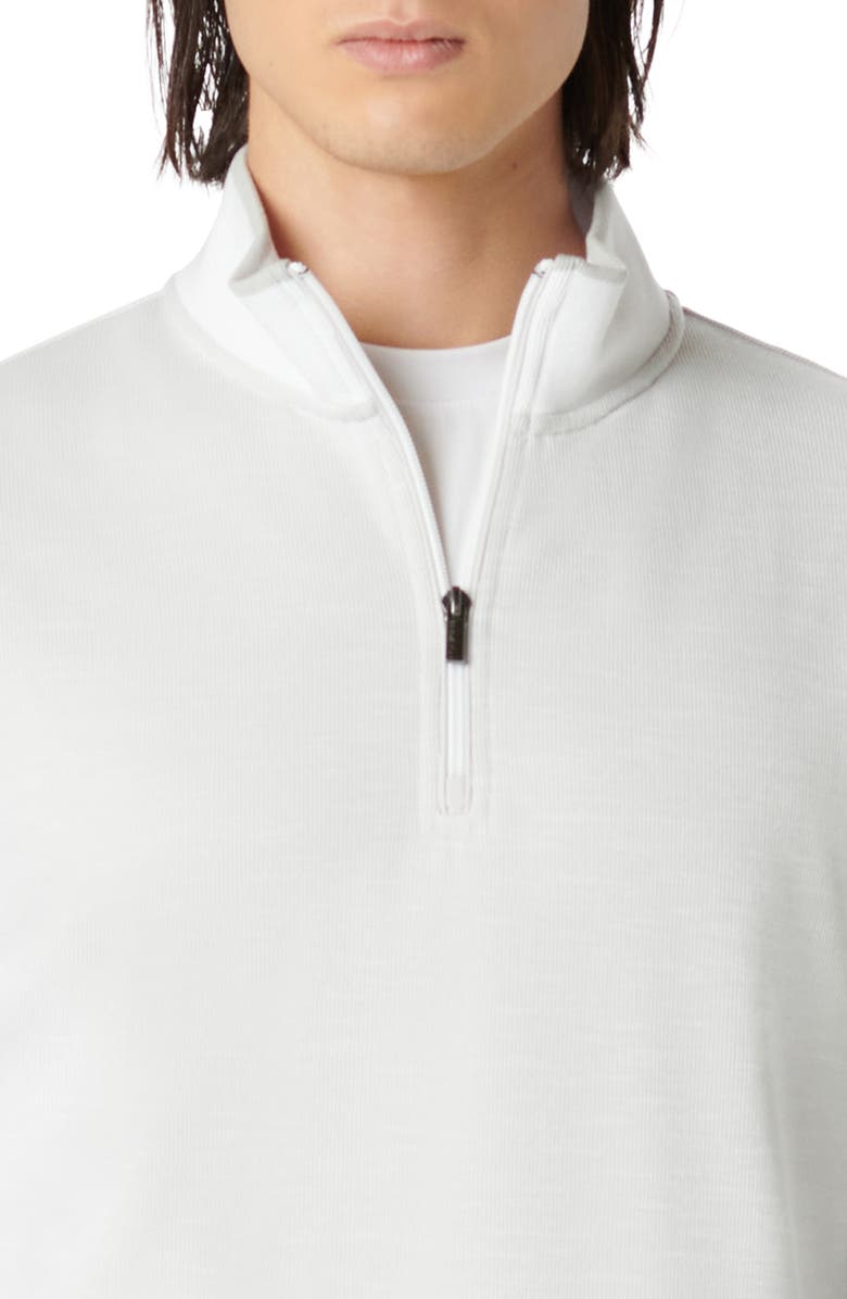 Bugatchi Quarter Zip Pullover, Alternate, color, White
