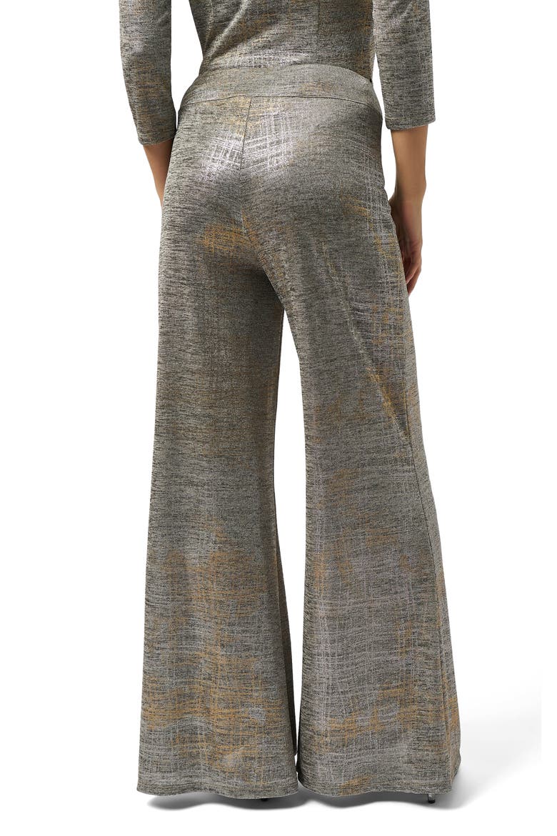 Foiled Wide Leg Pants, Alternate, color, BEIGE/ MULTI