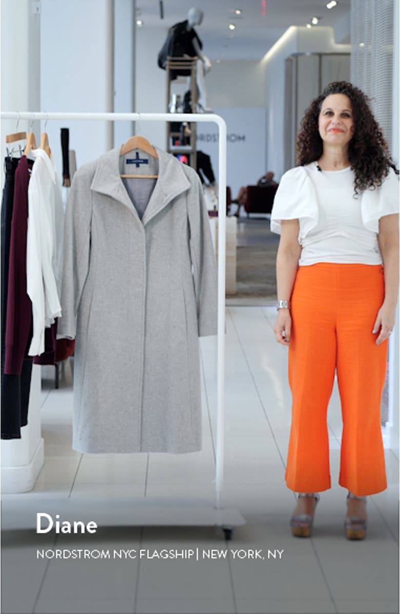 Longline Wool Blend Coat, sales video thumbnail