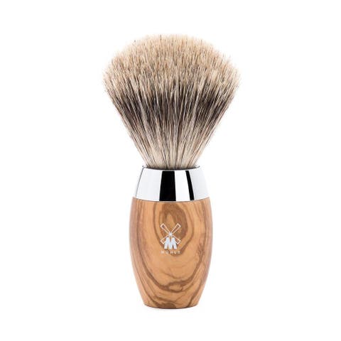Kosmo Olive Wood Fine Badger Shaving Brush