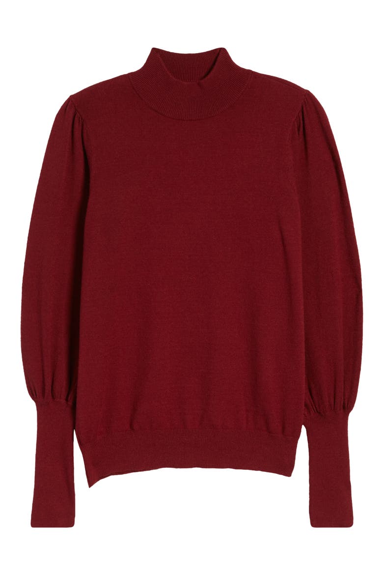 Juliet Sleeve Pullover Sweater, Alternate, color, CABERNET