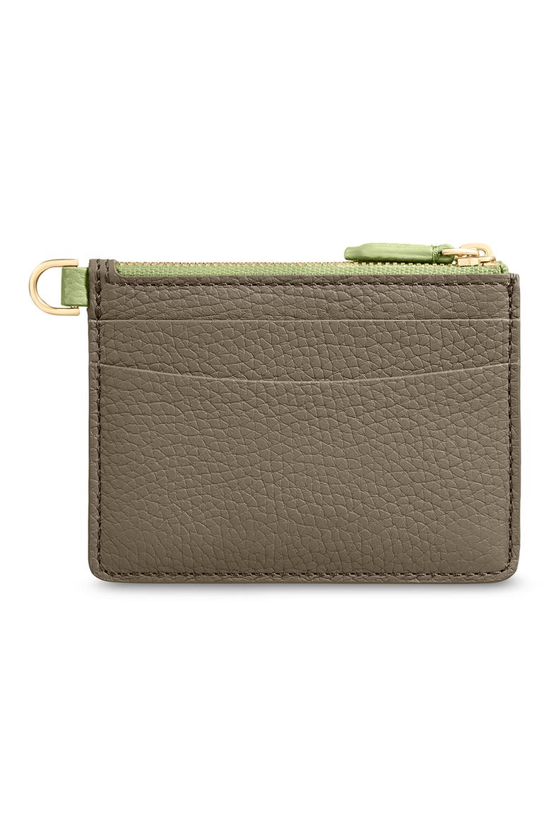 Leather Zipped Card Pouch, Alternate, color, Cashmere Matcha