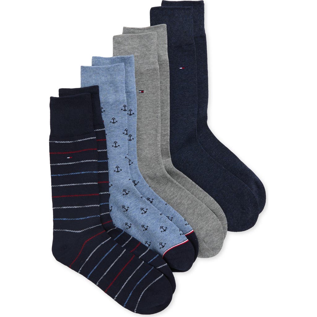 Tommy Hilfiger Assorted 4-pack Solid Crew Dress Socks In Multi