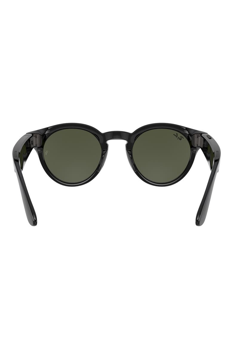 Stories 48mm Gradient Round Smart Glasses, Alternate, color, BLACK/ DARK GREEN