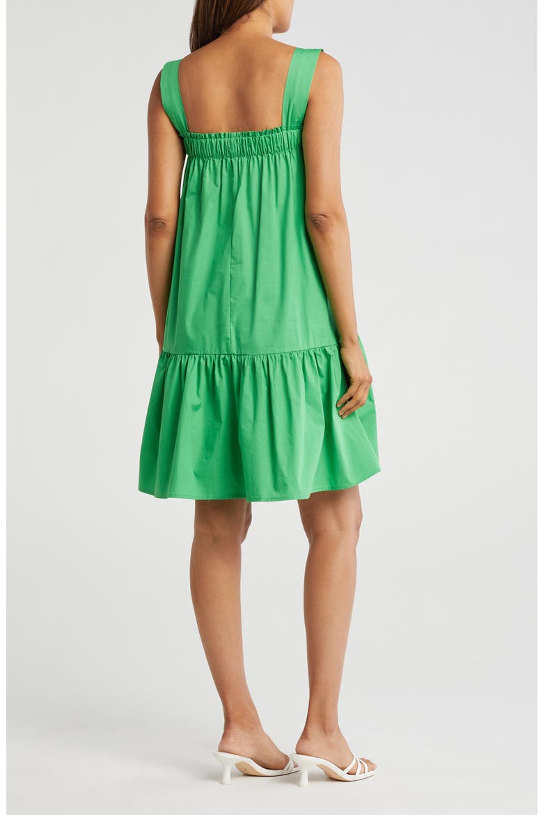 Square Neck Cotton Tunic Top, Alternate, color, GREEN
