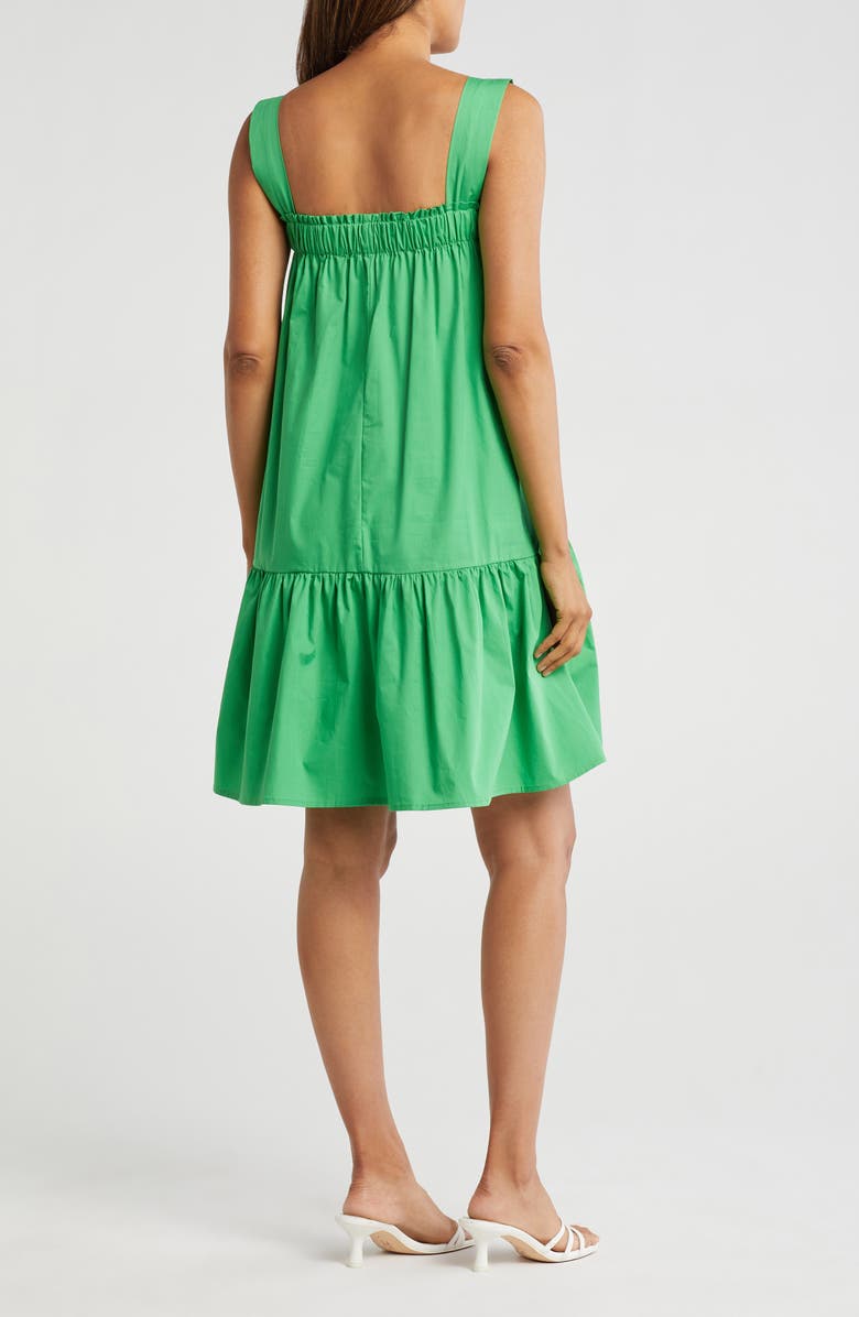 PATRIZIA LUCA Square Neck Cotton Tunic Top, Alternate, color, Green