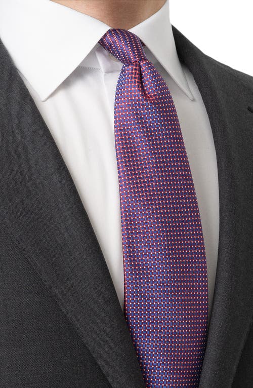 Eton Geometric Jacquard Silk Tie In Purple