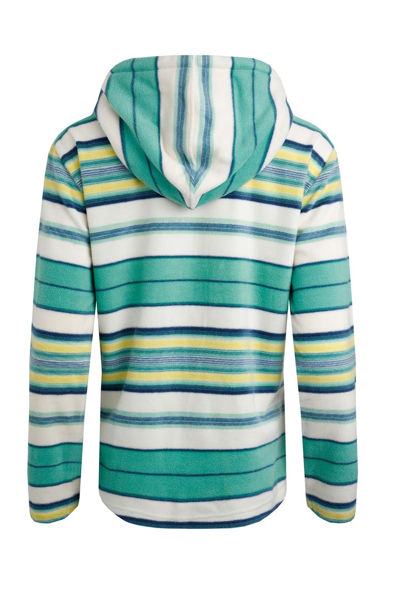 Lana 1/4 Zip Stripe Microfleece Hoodie, Alternate, color, Aqua Marine