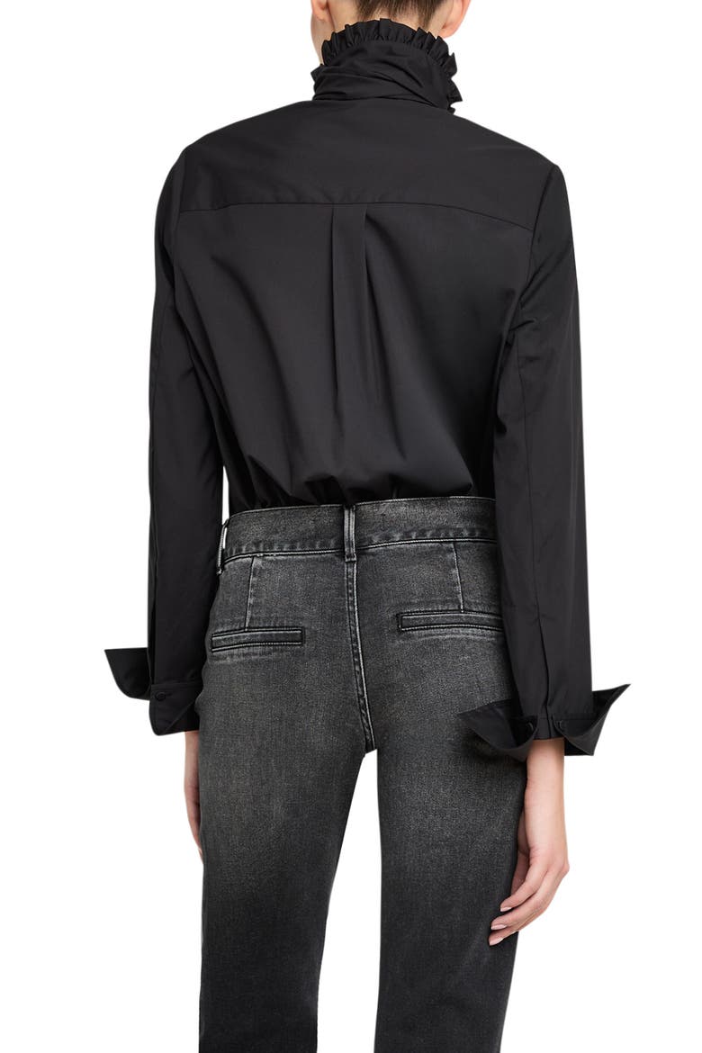 Rocco Ruffle Tie Neck Shirt, Alternate, color, BLACK