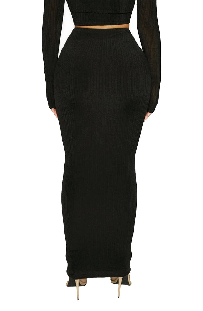 Naked Wardrobe V-ery Bossy Maxi Skirt, Alternate, color, 