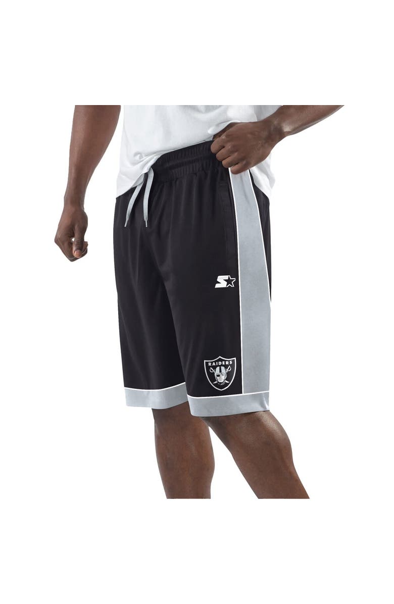 STARTER Men's Starter Black/Silver Las Vegas Raiders Fan Favorite Fashion Shorts, Main, color, 