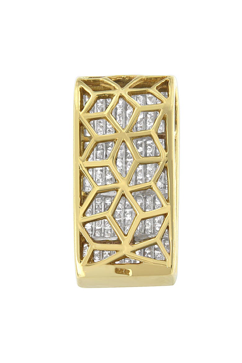 14K Yellow Gold Princess Cut Diamond Block Pendant Necklace, Alternate, color, Yellow