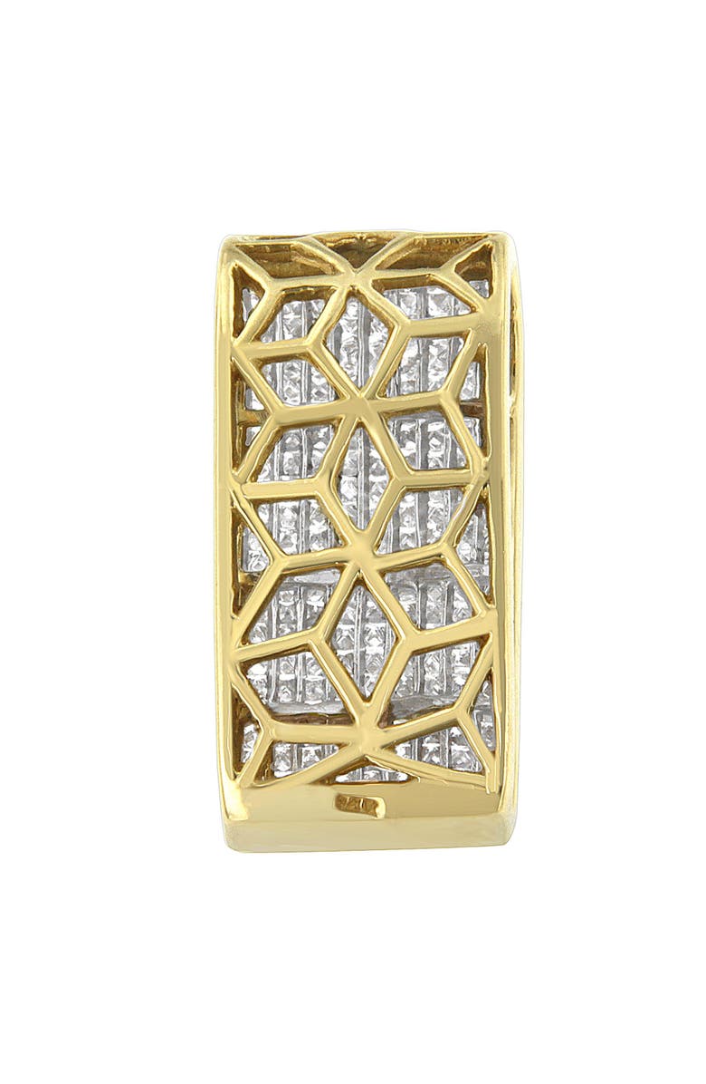 Haus of Brilliance 14K Yellow Gold Princess Cut Diamond Block Pendant Necklace, Alternate, color, Yellow