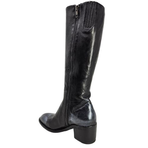 Madison Maison Tall Hand Rubbed Lock Boot In Black