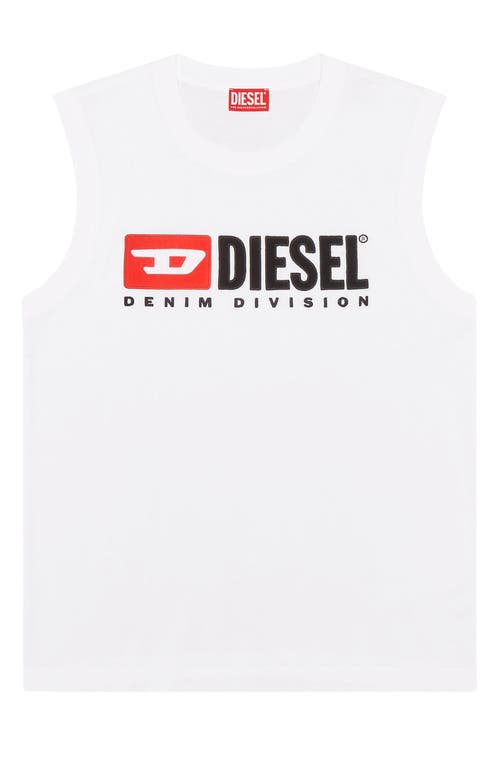 Diesel T-isco-div Cotton Tank Top In White