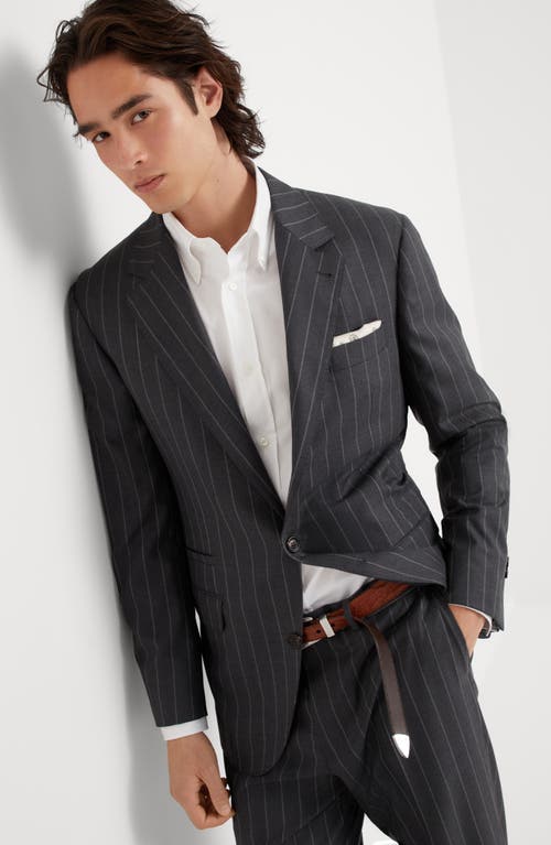BRUNELLO CUCINELLI BRUNELLO CUCINELLI WIDE CHALK STRIPE BLAZER 