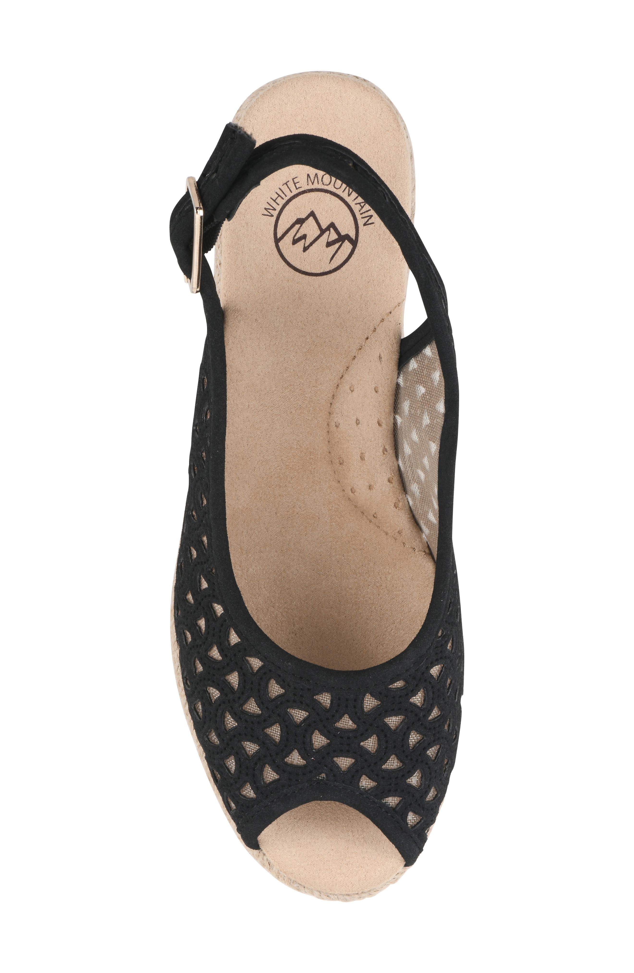 White Mountain Footwear Maize II Espadrille Wedge Sandal, Alternate, color, Black/Smooth