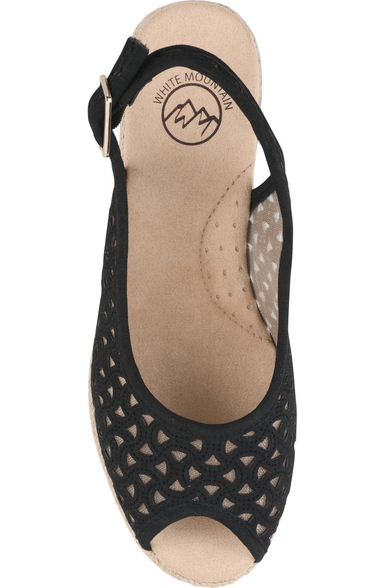 White Mountain Footwear Maize II Espadrille Wedge Sandal, Alternate, color, Black/Smooth