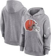 Nike Women's Nike Heather Gray Cleveland Browns Team Logo Club Fleece Pullover Hoodie
