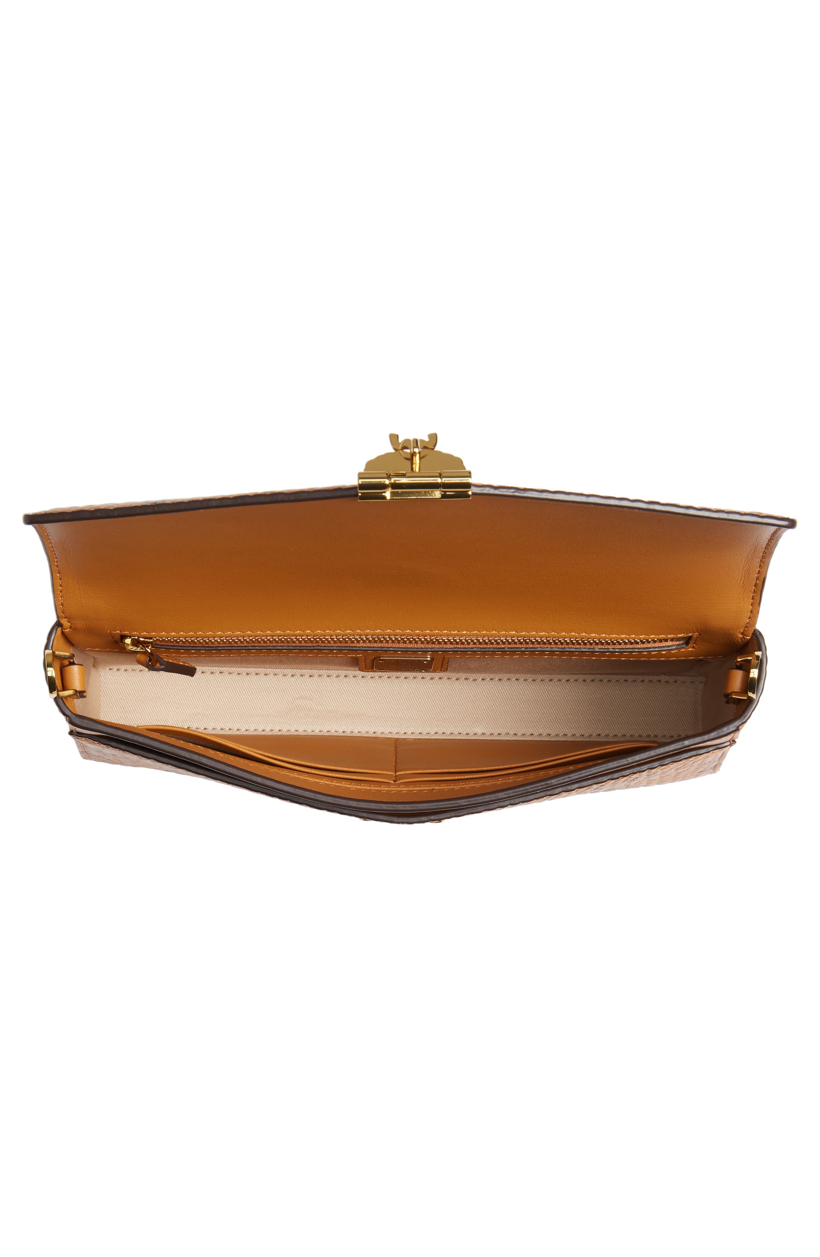Millie Monogrammed Leather Crossbody Bag, Alternate, color, COGNAC BROWN