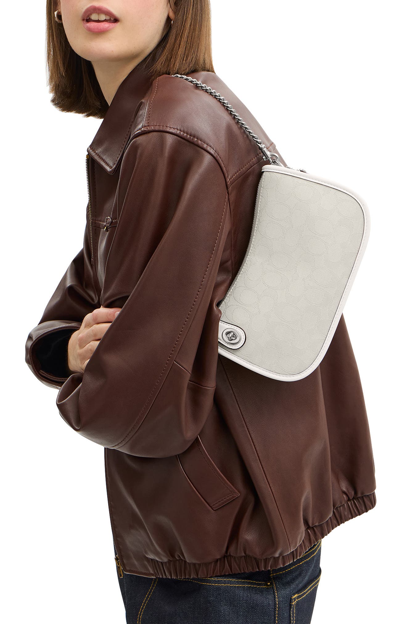 COACH Originals Swinger Signature Jacquard Shoulder Bag, Alternate, color, 