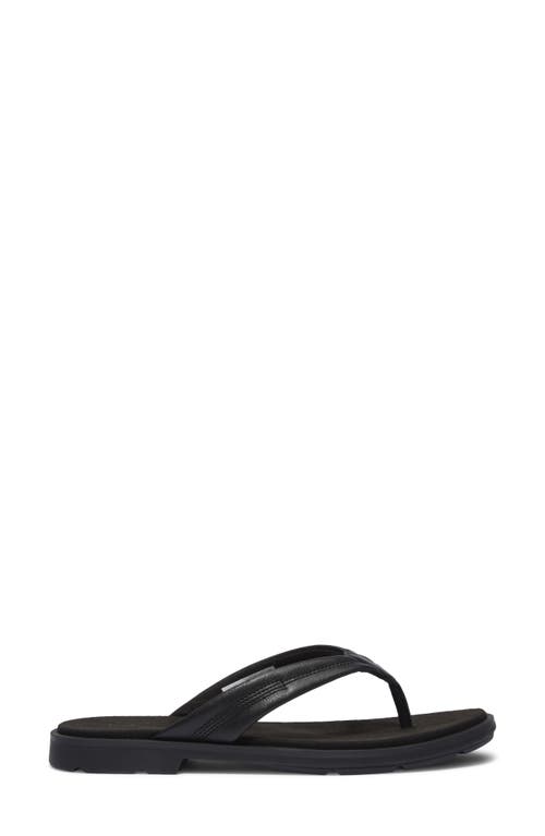 Timberland Calista Bay Flip Flop In Black Full Grain
