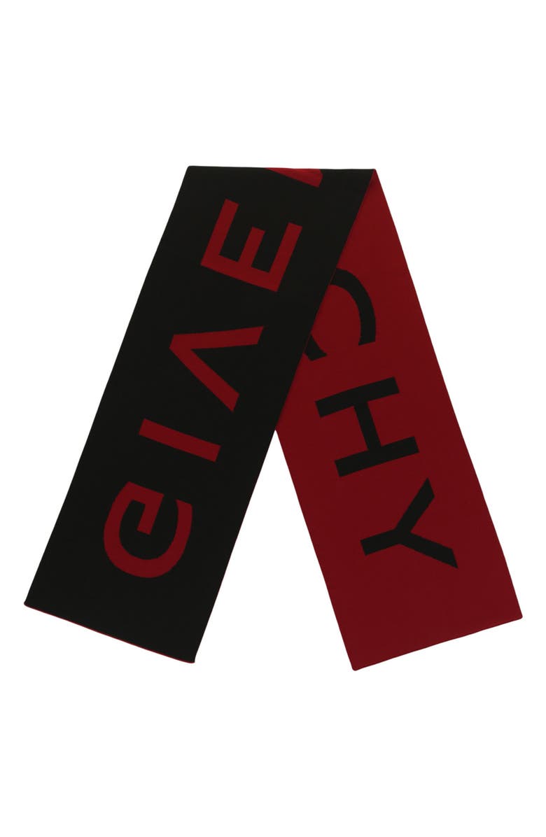 Givenchy 4G Reversible Wool Scarf, Alternate, color, Red Black