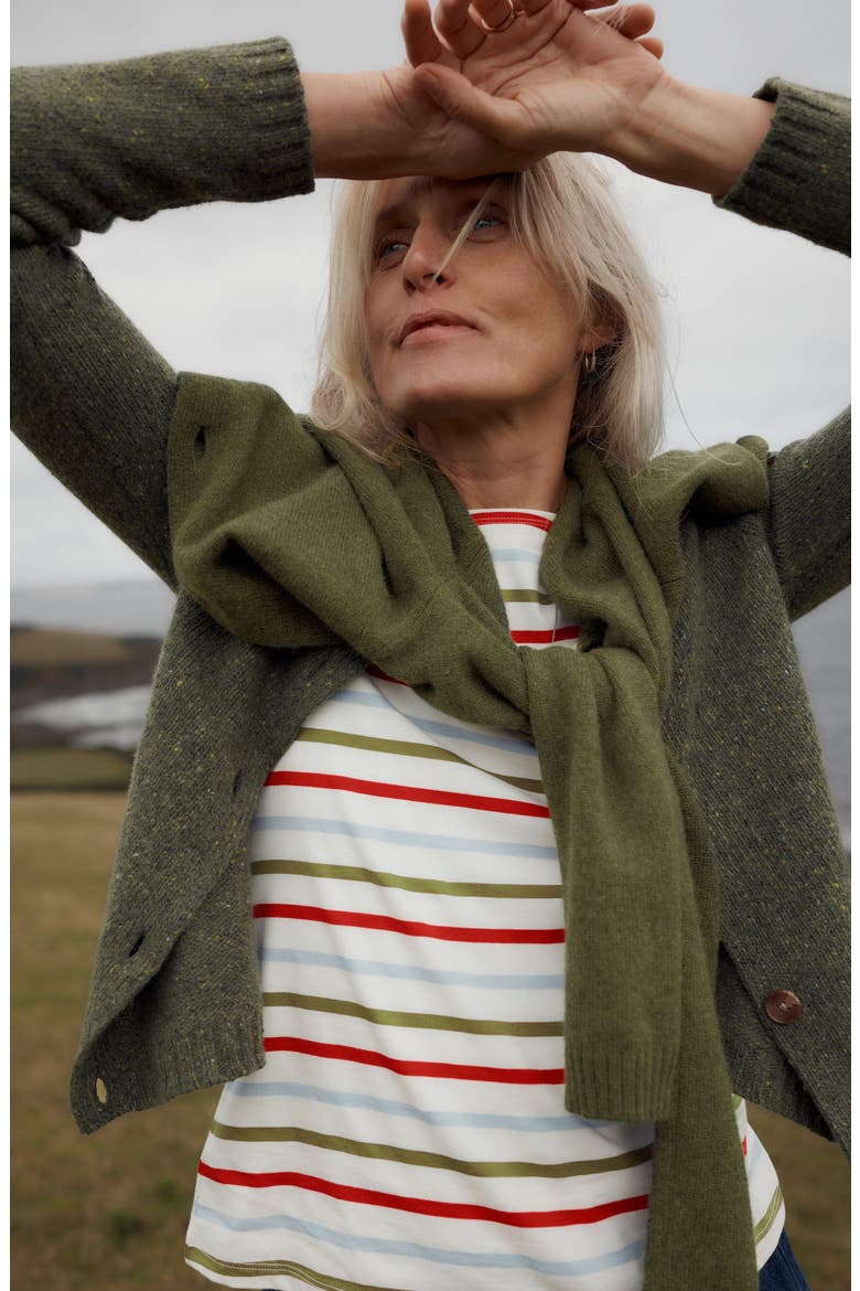 Sailor Stripe Organic Cotton Top, Alternate, color, TRI BRETON SEAGRASS