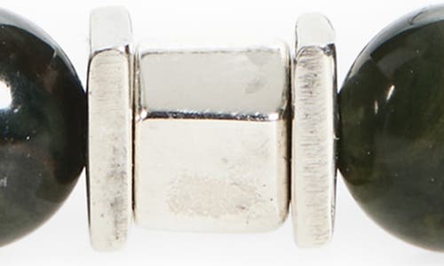 Caputo & Co Square Beaded Stretch Bracelet In Black