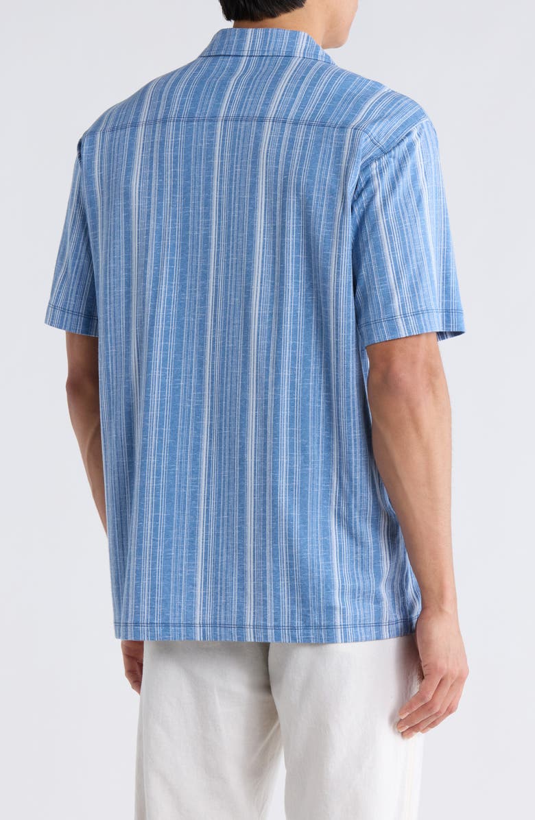 Tommy Bahama Vista Mar Azzurro Stripe IslandZone<sup>®</sup> Camp Shirt, Alternate, color, Deep Azure