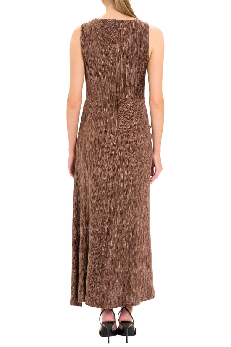 Textured Drape Maxi Dress, Alternate, color, SHAVED CHOCOLATE