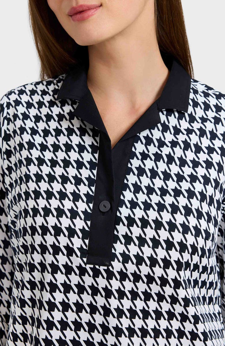 Foxcroft Sloane Houndstooth Shirtdress, Alternate, color, Black/ White