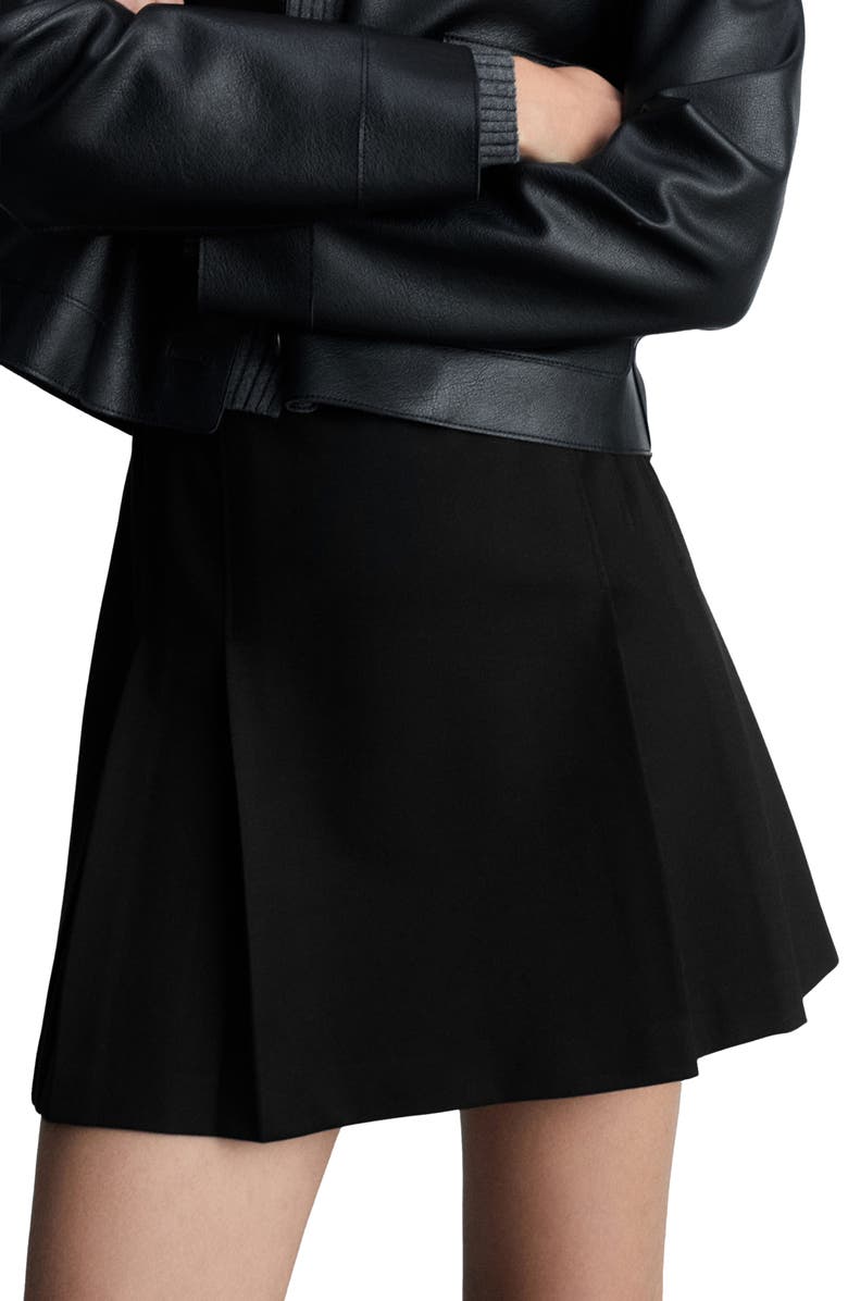 MANGO Pleated Miniskirt, Main, color, Black