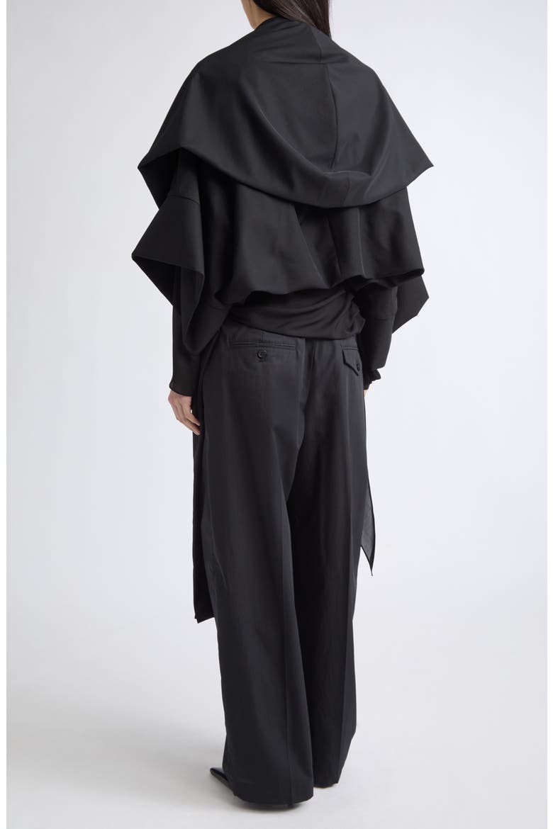 Saba Wool & Nylon Shrug, Alternate, color, BLACK