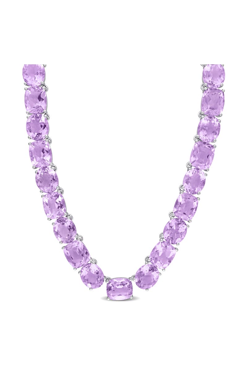 Julianna B. Rose de France Tennis Necklace Sterling Silver, Main, color, Pink Amethyst