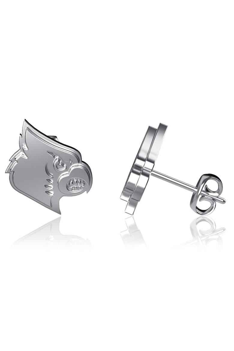 Louisville Cardinals Team Logo Silver Post Earrings, Main, color, Silver