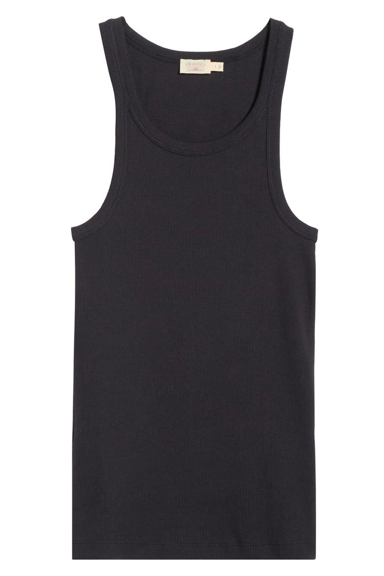 Surfside Stretch Organic Cotton Rib Tank, Alternate, color, BLACK