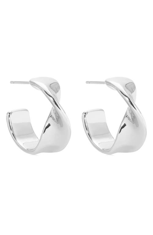 Ettika Heirloom Twist Small Hoops Earrings In Silver