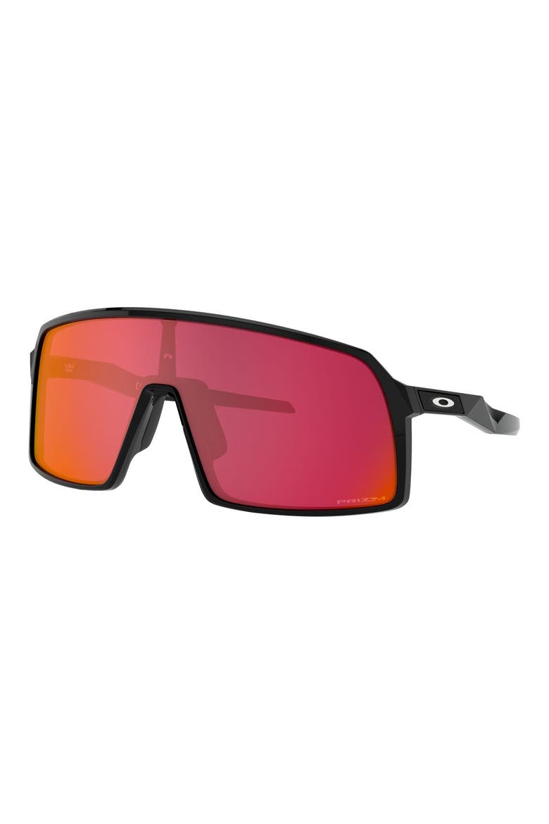 Sutro 137mm Prizm™ Shield Sunglasses, Alternate, color, SHINY BLACK