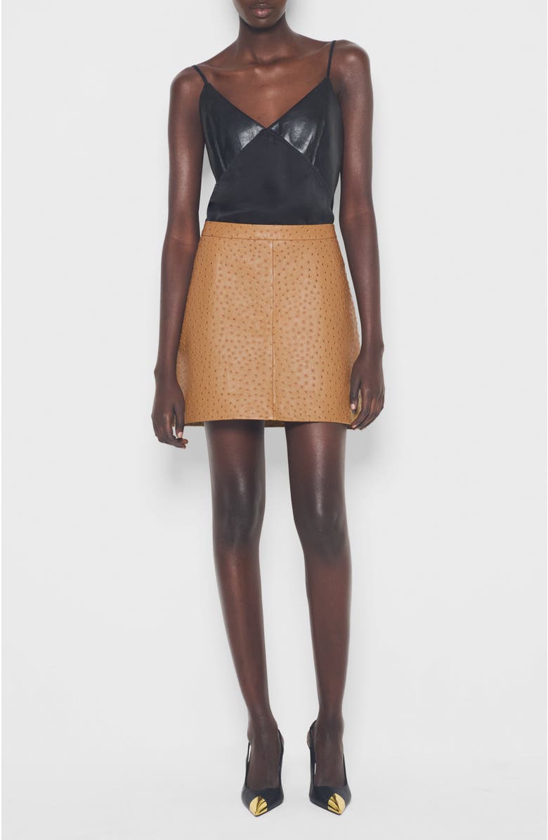 AS by DF Nadine Upcycled Leather Skirt, Main, color, Amber