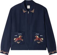 SANDRO Embroidered wing collar jacket