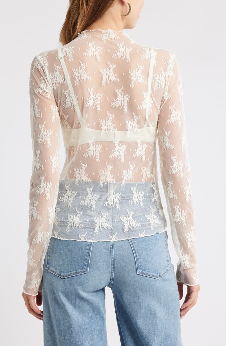 Treasure & Bond Sheer Lace Top, Alternate, color, Ivory Egret