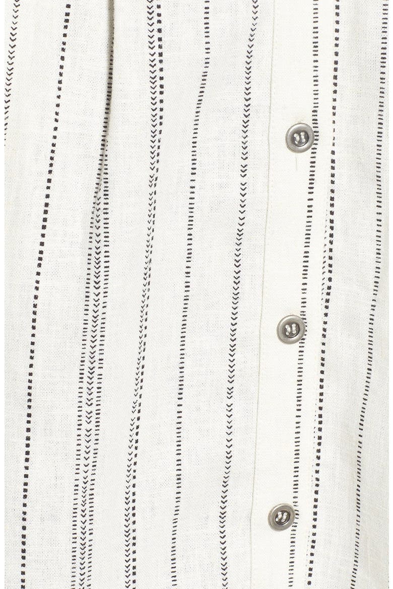 ASTR Tie Front Button Down Midi Dress, Alternate, color, WHITE-BLK