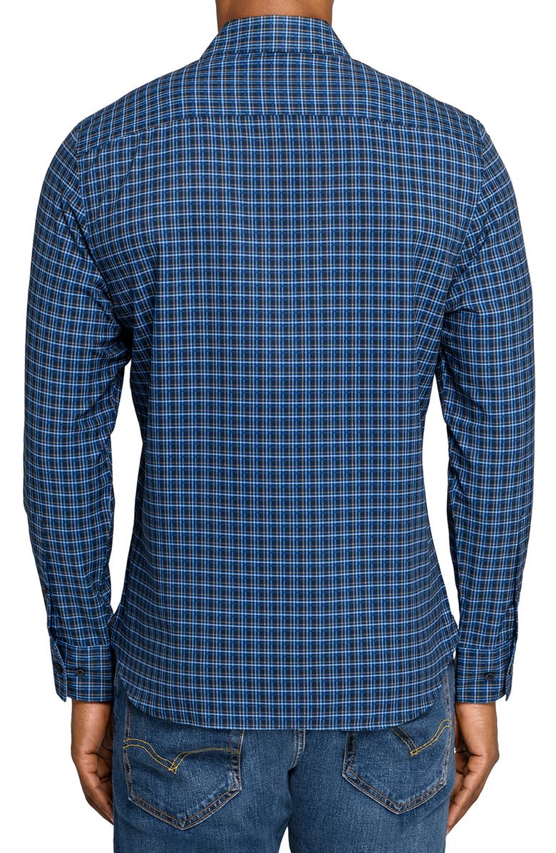 CONSTRUCT Plaid Woven Long Sleeve Basic, Alternate, color, Navy/Black