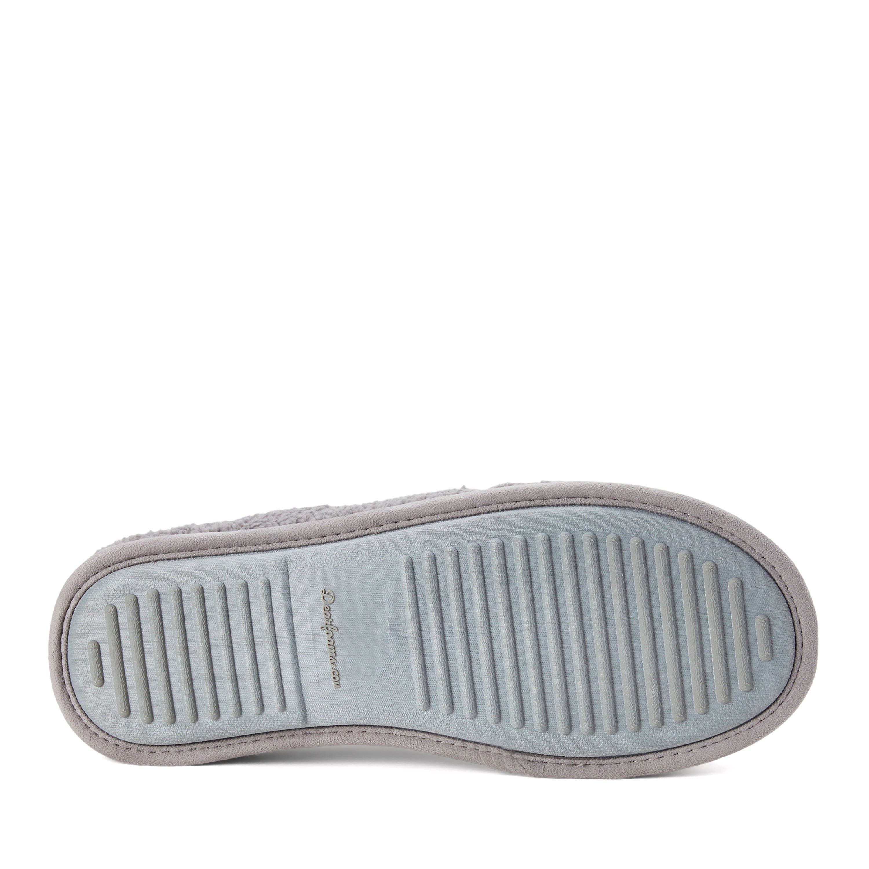 DEARFOAMS Asher Quilted Plaid Clog Slipper, Alternate, color, Medium Grey