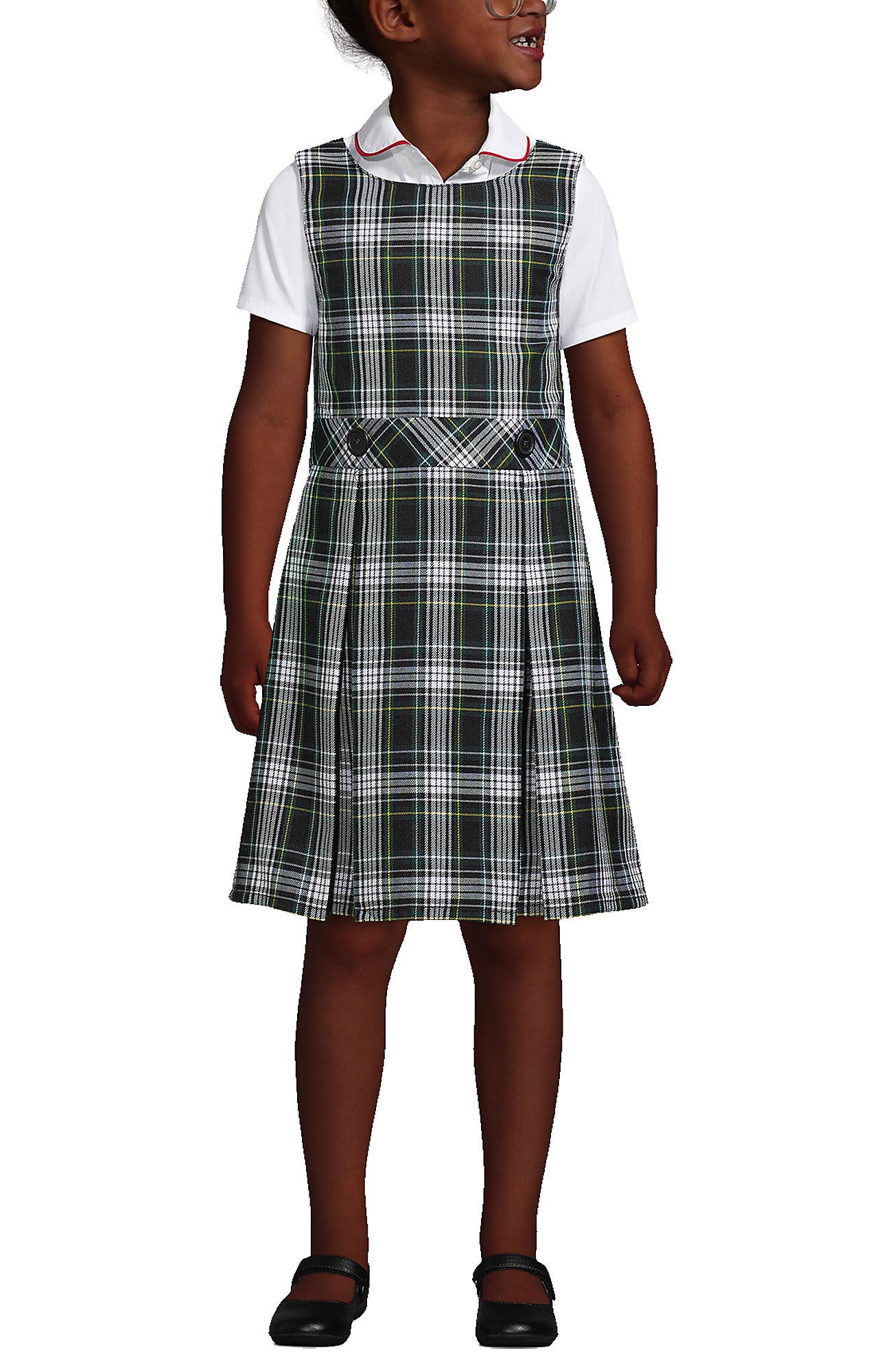 White/Evergreen Plaid